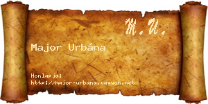 Major Urbána névjegykártya